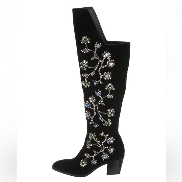 Unisex Christian Louboutin Morgan Fluer crystal boots